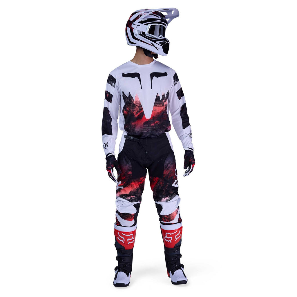 FOX Racing MX Jersey & Pant Kit Deal - 180 KAIROS (White/Fluo Red/Black)
