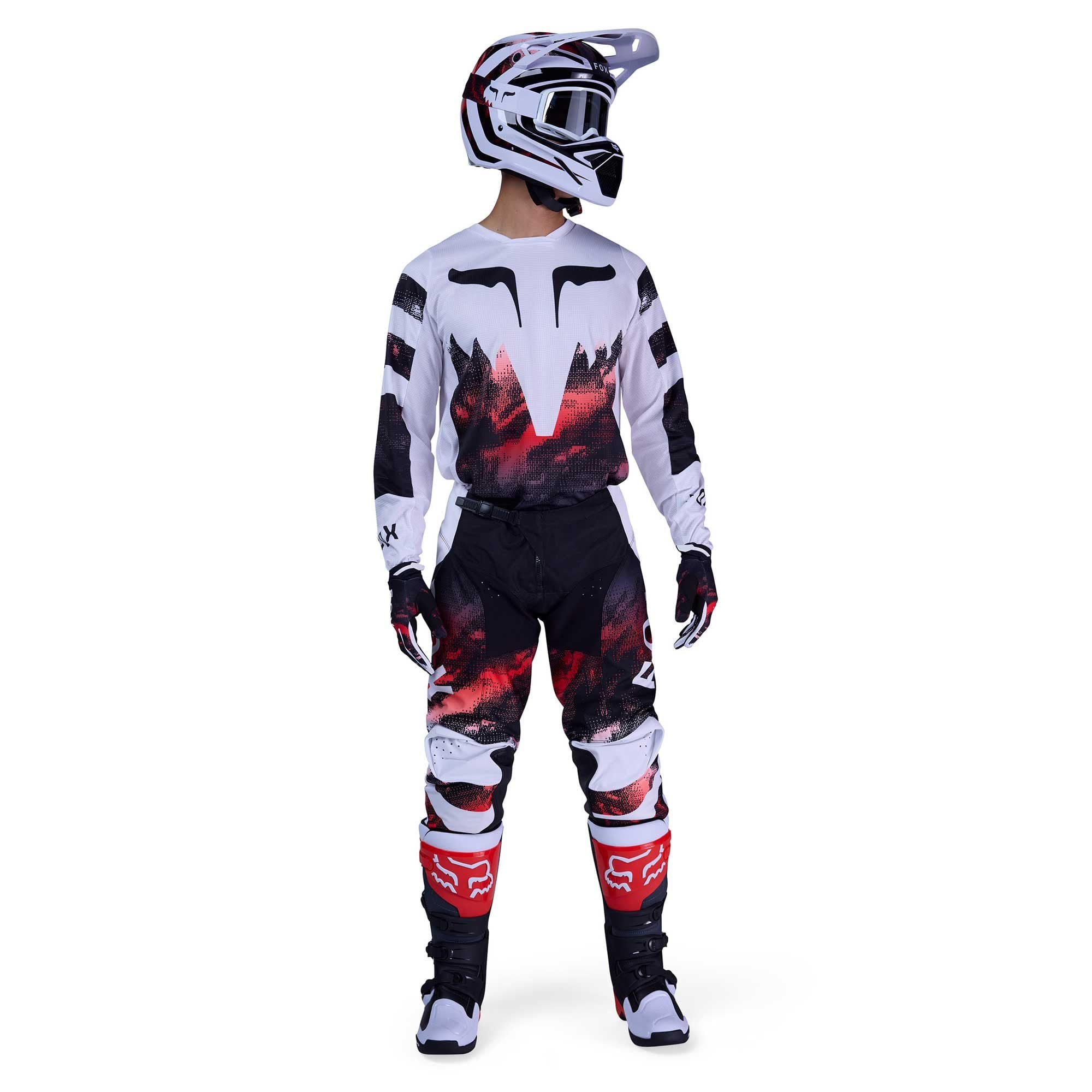 FOX Racing MX Jersey & Pant Kit Deal - 180 KAIROS (White/Fluo Red/Black)