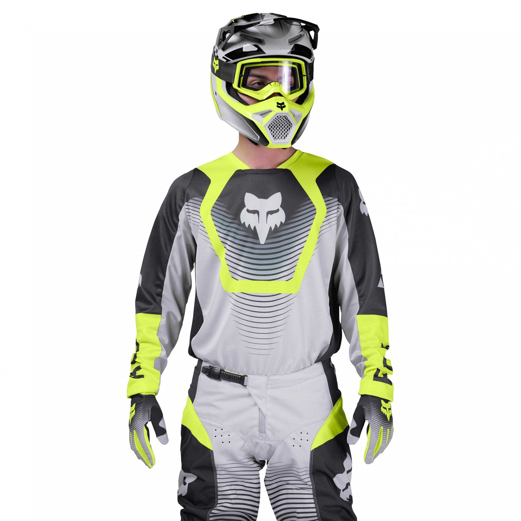 FOX Racing MX Jersey & Pant Kit Deal - 180 COLLECT (Grey/Fluo Yellow/Black)