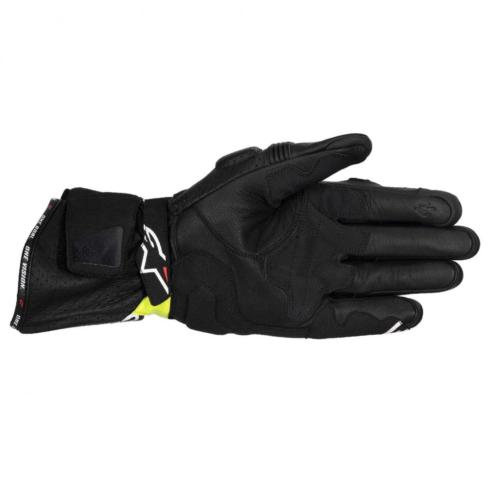 Alpinestars SP-3 Motorcycle Sports Leather Gloves (Black/Yellow Fluo/White)