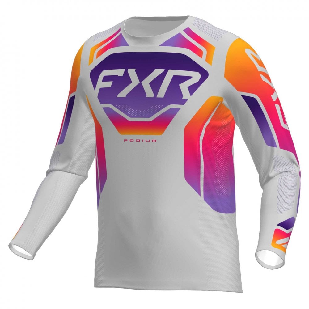 FXR (MX26) Youth MX Jersey & Pant Kit Deal - PODIUM (Grey/Purple/Tangerine)