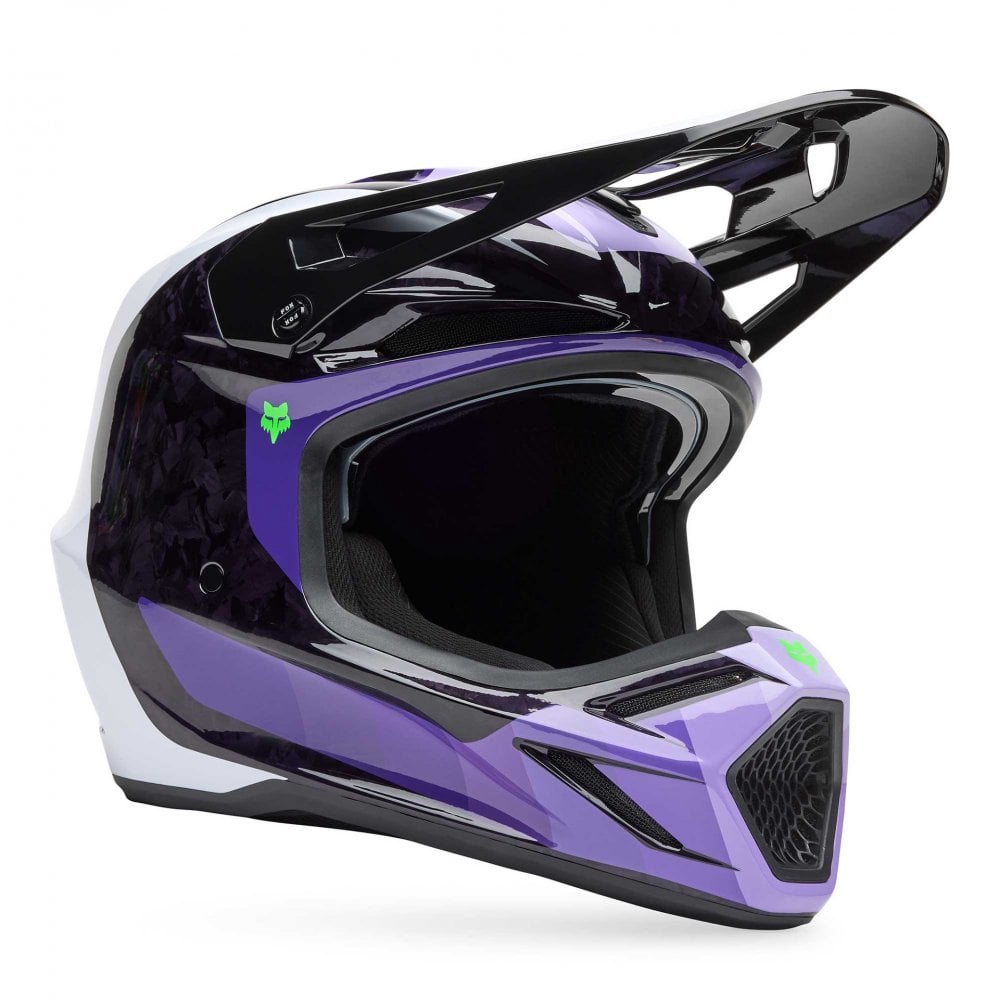 FOX Racing MX | Enduro Helmet - V3 RS Carbon GRID (Black/Purple)