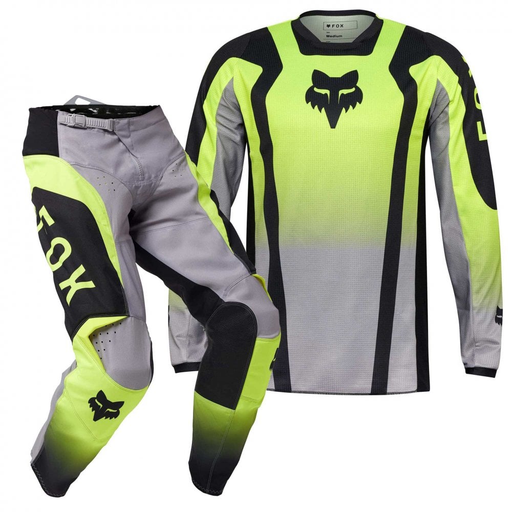 FOX (SALE) MX Jersey & Pant Kit - 180 LEAN (Flo Yellow/Black/Grey)