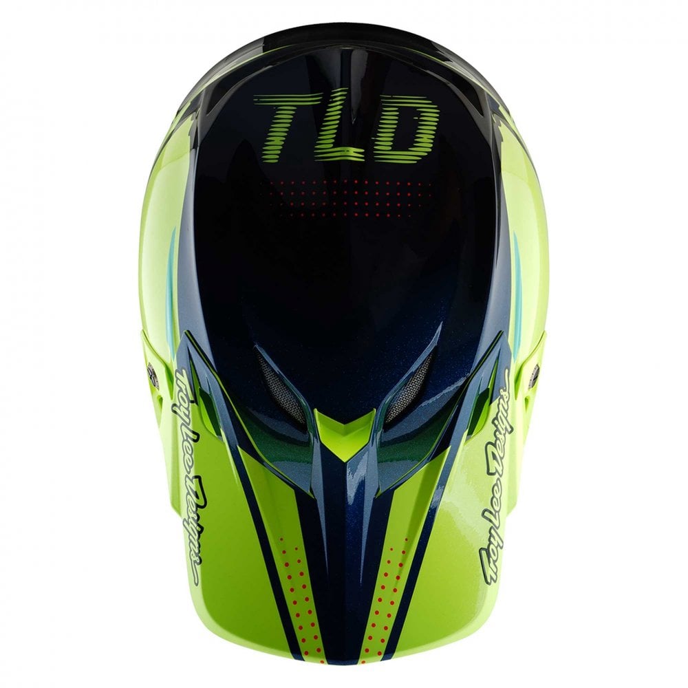 Troy Lee Motocross Helmet - SE5 Composite MIPS Integra - Drip (Fluo Yellow/Blue)