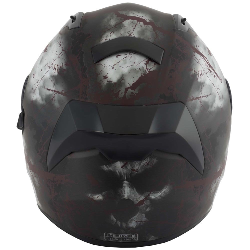 Vcan H128 Rage Motorcycle Helmet (Black)