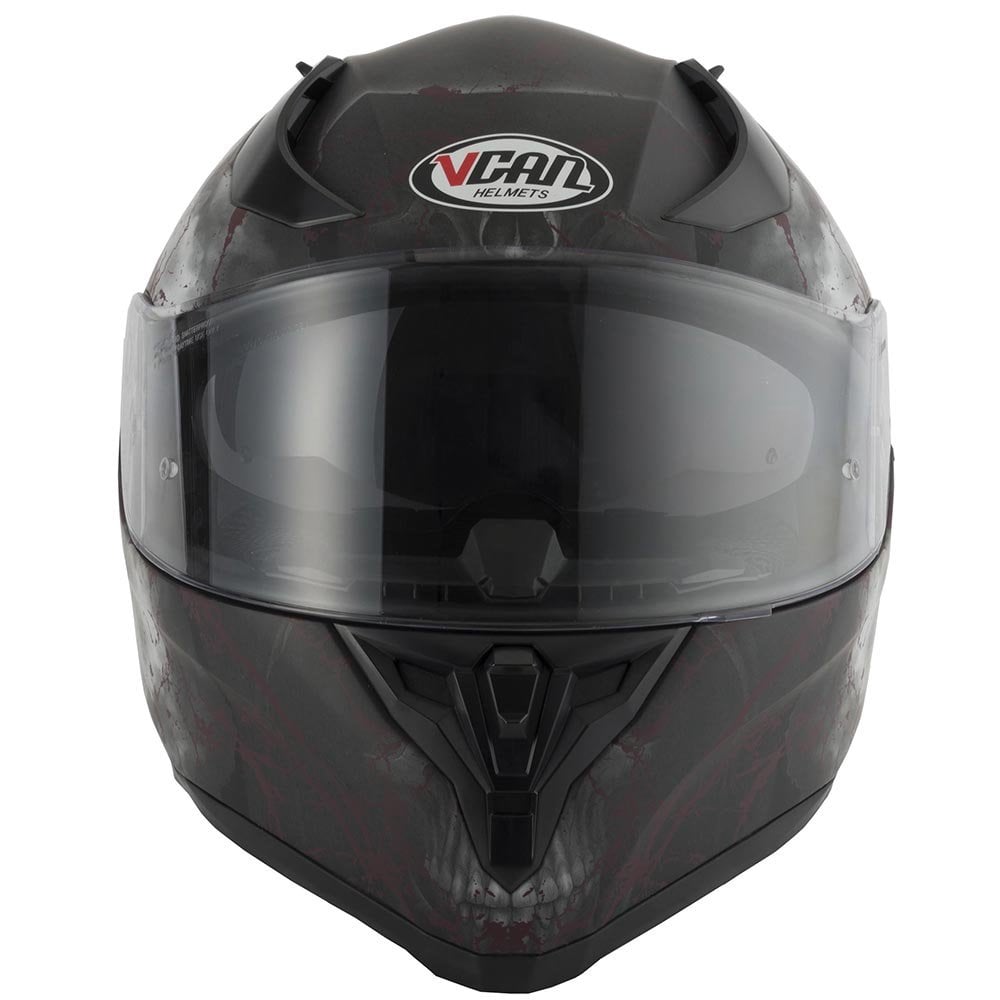 Vcan H128 Rage Motorcycle Helmet (Black)