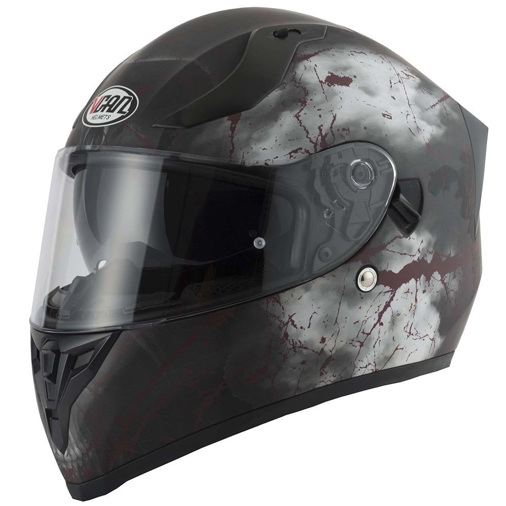 Vcan H128 Rage Motorcycle Helmet (Black)