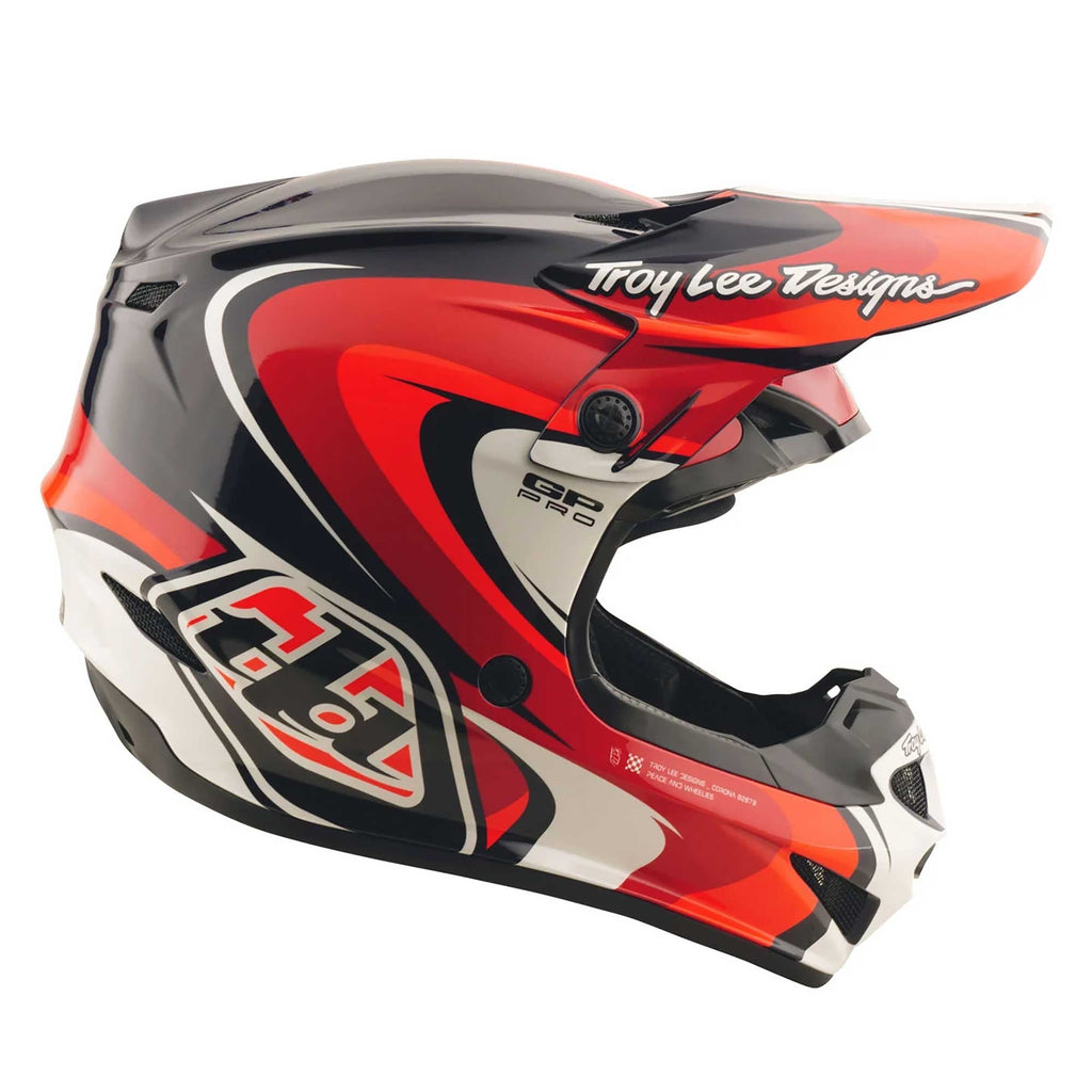 Troy Lee Motocross Youth Helmet - GP Pro MIPS CROSSOVER (Black/White/Red)