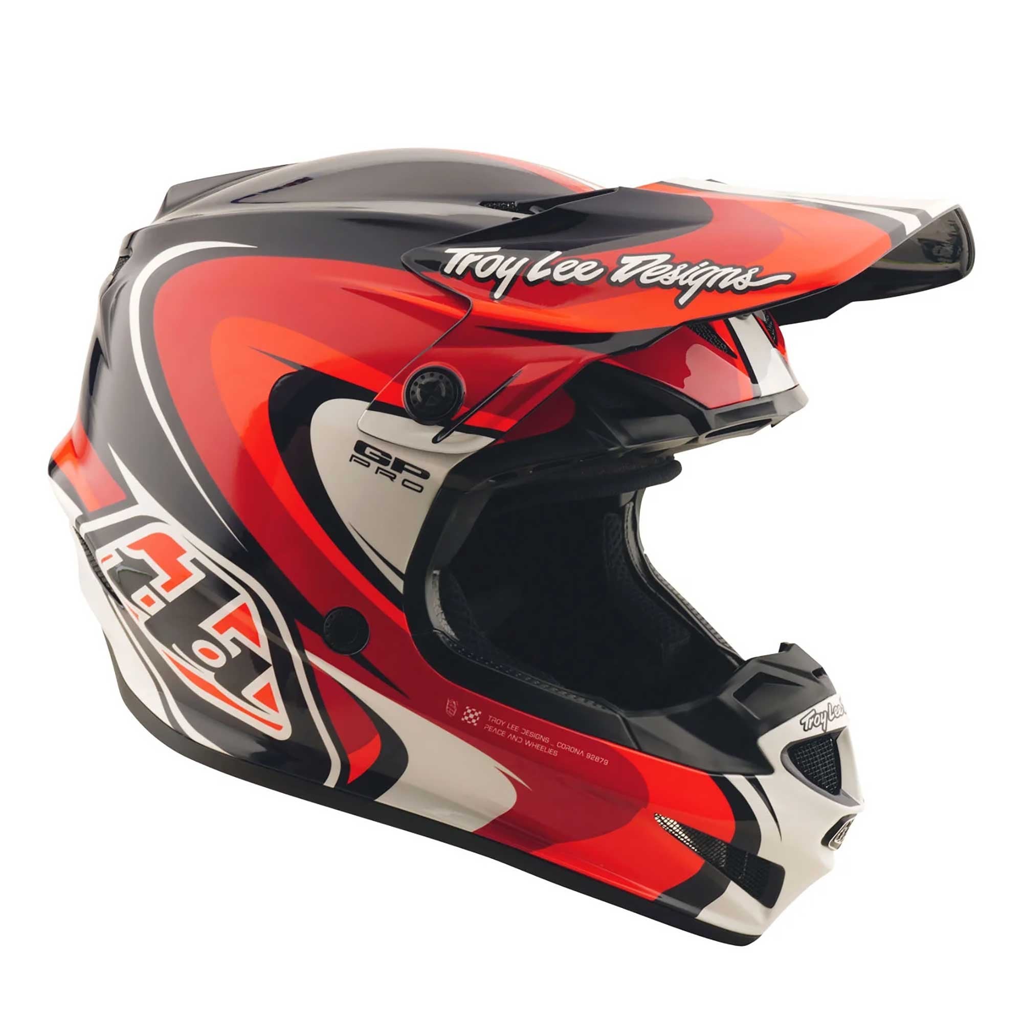 Troy Lee Motocross Youth Helmet - GP Pro MIPS CROSSOVER (Black/White/Red)