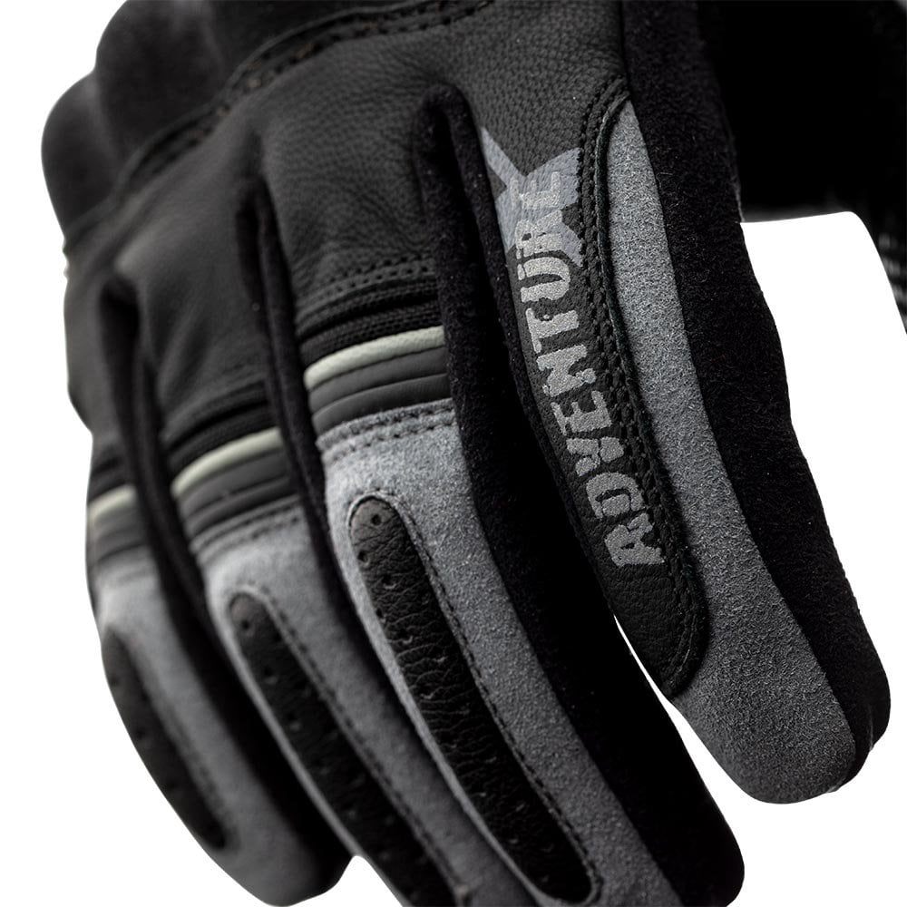 RST Motorcycle Touring Leather Short Glovess - Adventure X  CE (Black / Black)