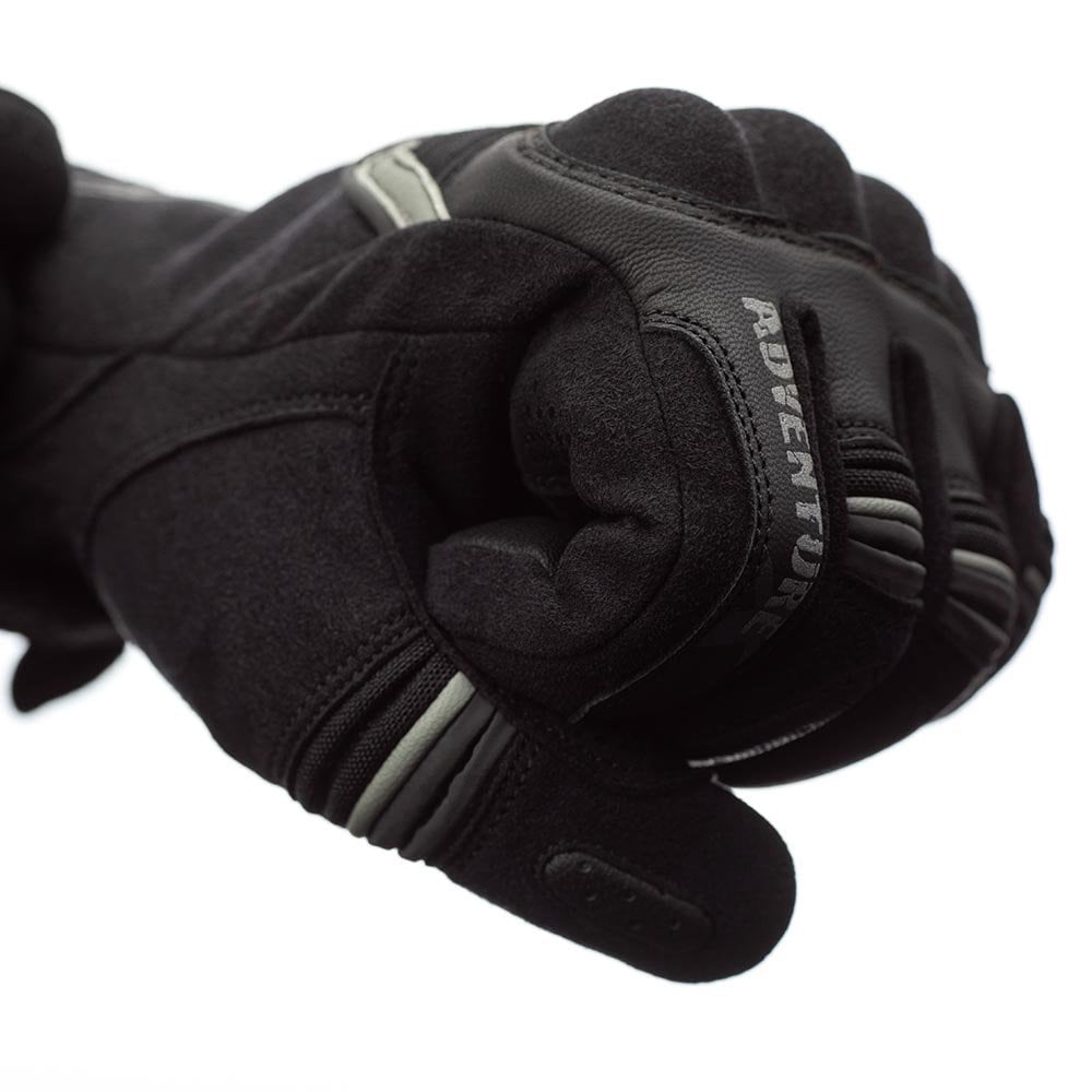 RST Motorcycle Touring Leather Short Glovess - Adventure X  CE (Black / Black)
