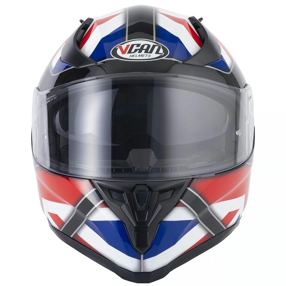 Vcan H128 Union Jack Motorcycle Helmet (Red/White/Blue)