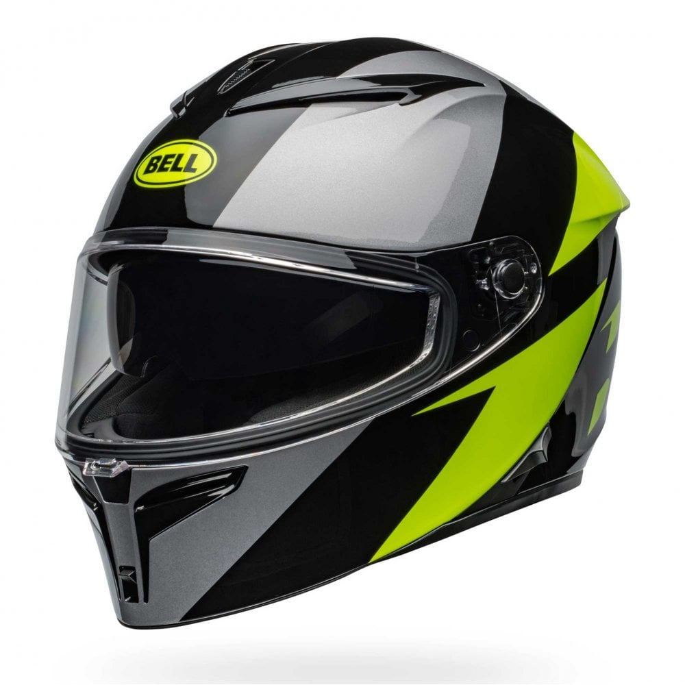 Bell Lithium SHEAR Motorcycle Helmet (Gloss Black/Grey/Yellow)