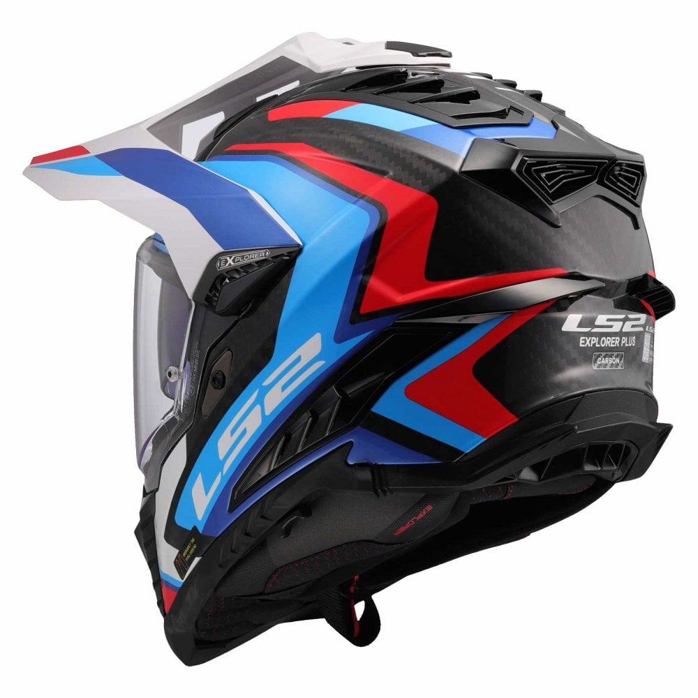 LS2 Motorcycle Adventure Helmet - MX701 C Explorer Carbon (2206) Frontier II (Black/Blue/Red/White)