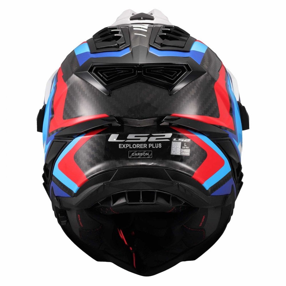 LS2 Motorcycle Adventure Helmet - MX701 C Explorer Carbon (2206) Frontier II (Black/Blue/Red/White)