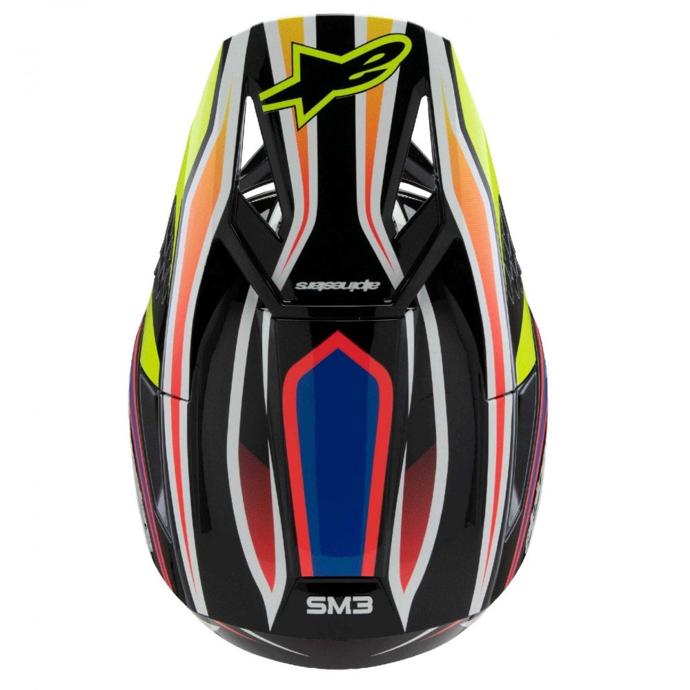 Alpinestars (MX26) Youth Helmet - S-M3 WURX ECE06 (Black/Yellow Fluo/Blue/Red Gloss)