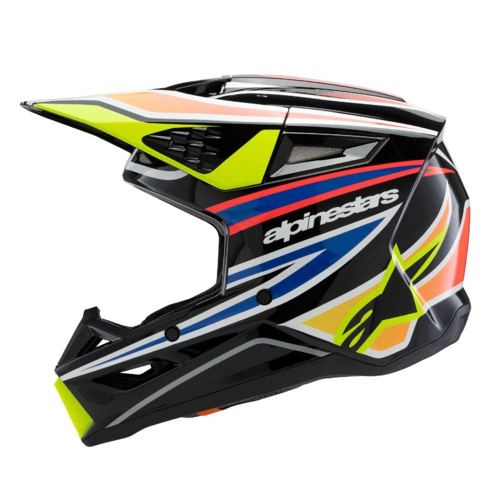 Alpinestars (MX26) Youth Helmet - S-M3 WURX ECE06 (Black/Yellow Fluo/Blue/Red Gloss)