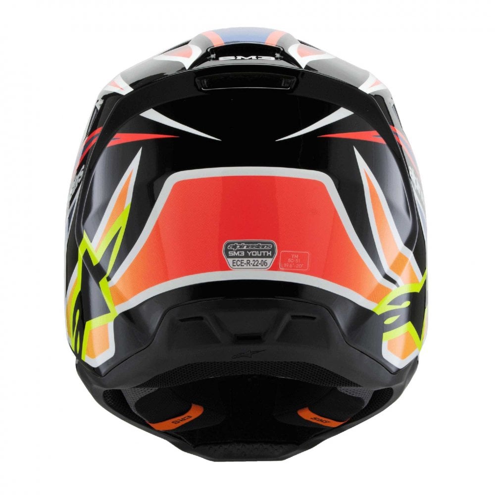Alpinestars (MX26) Youth Helmet - S-M3 WURX ECE06 (Black/Yellow Fluo/Blue/Red Gloss)