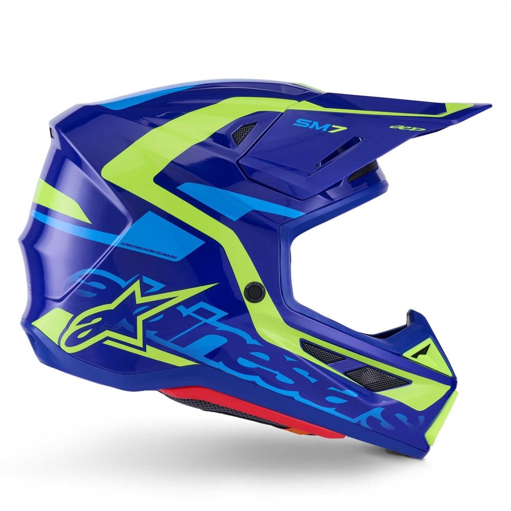 Alpinestars (MX26) MX Helmet - S-M7 DEED (Blue/Yellow Fluo Gloss)