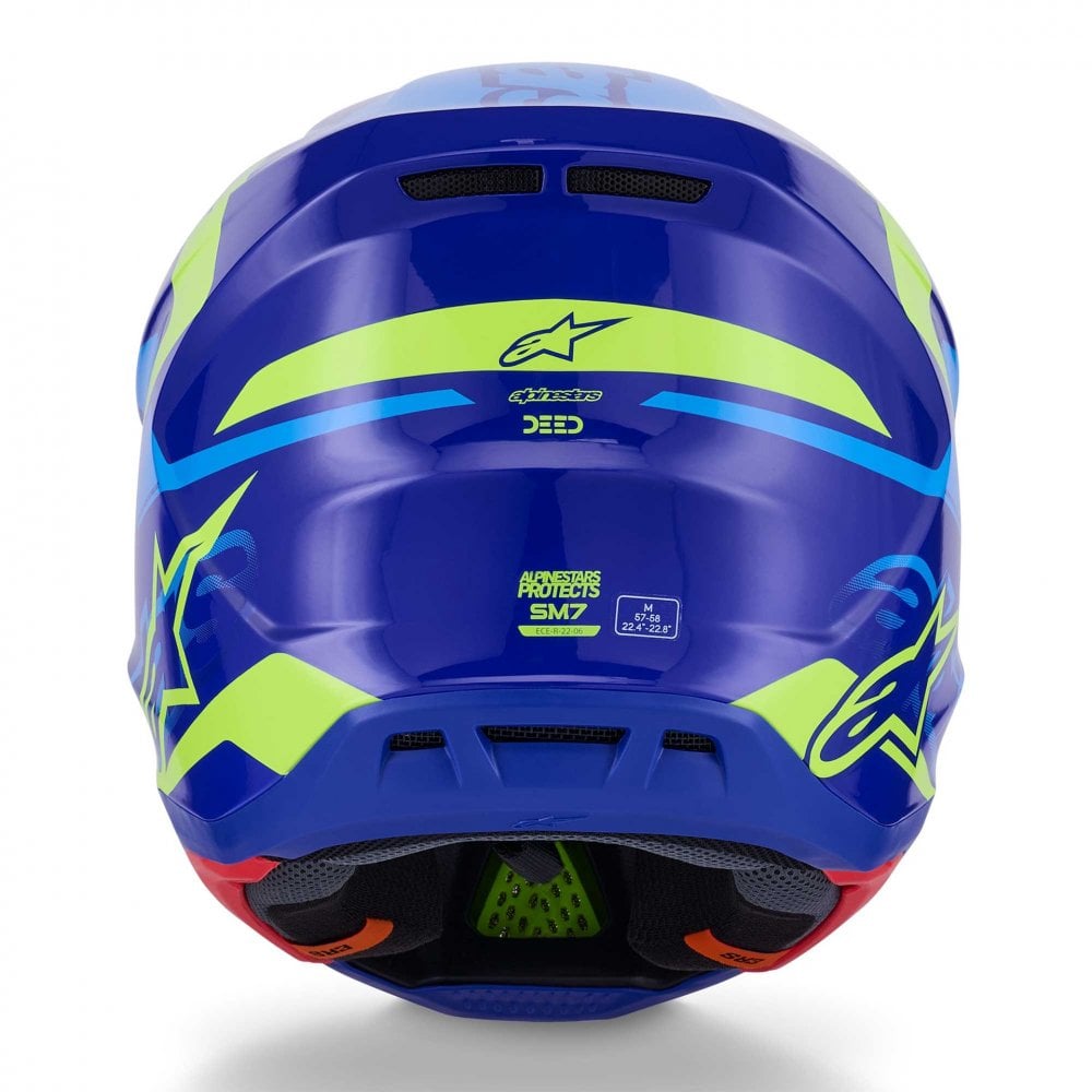 Alpinestars (MX26) MX Helmet - S-M7 DEED (Blue/Yellow Fluo Gloss)