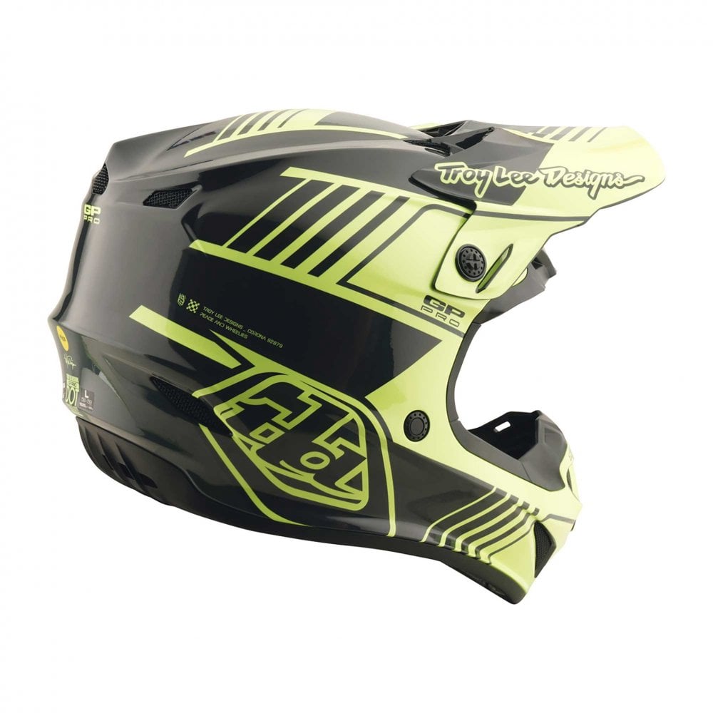 Troy Lee Motocross Helmet - GP Pro MIPS - SEGMENT (Glo Yellow/Black)
