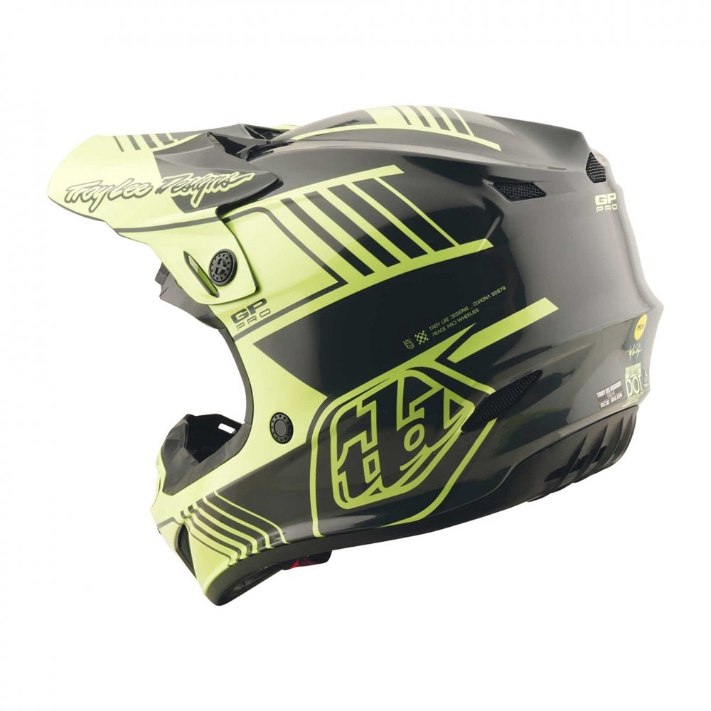 Troy Lee Motocross Helmet - GP Pro MIPS - SEGMENT (Glo Yellow/Black)