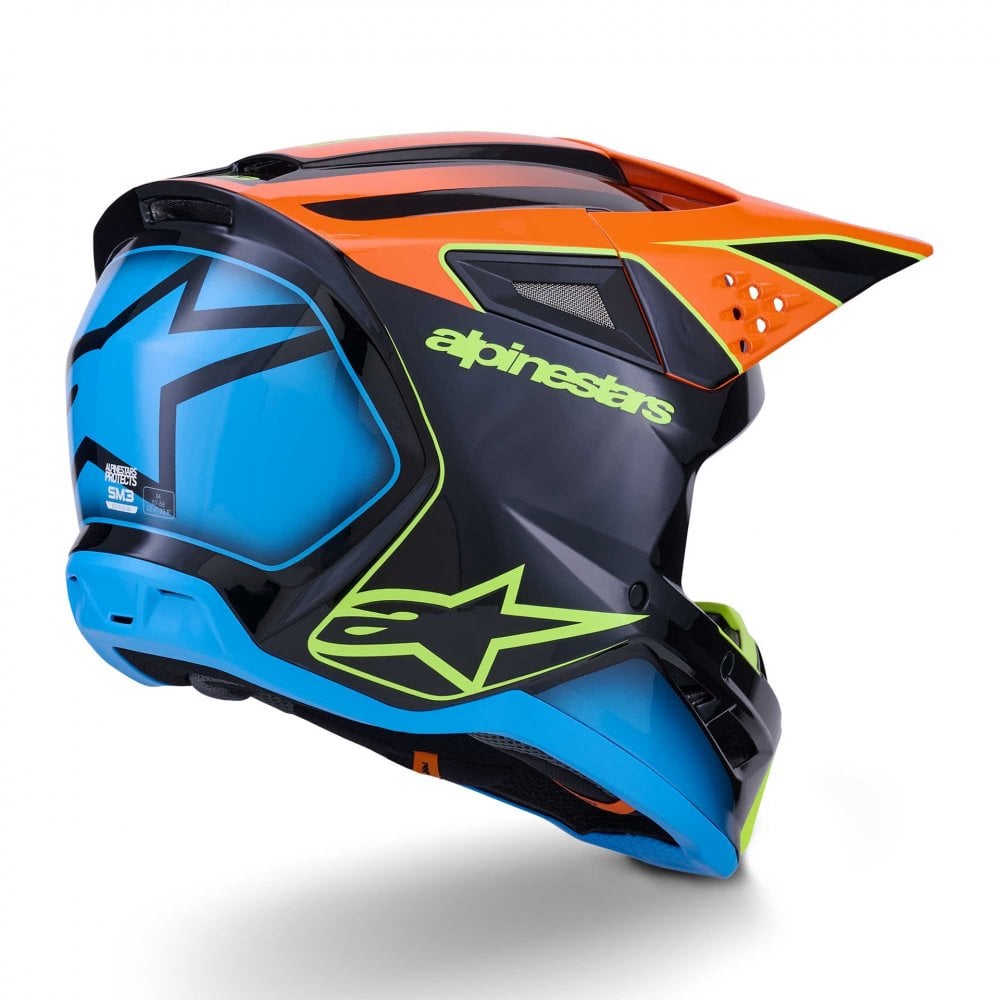 Alpinestars (SALE) MX Helmet - S-M3 FRAY (Black/Orange/Yellow Fluo Gloss)