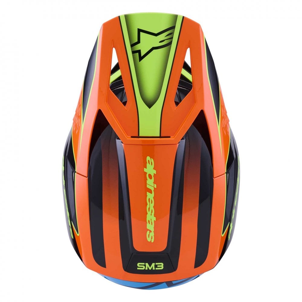 Alpinestars (SALE) MX Helmet - S-M3 FRAY (Black/Orange/Yellow Fluo Gloss)