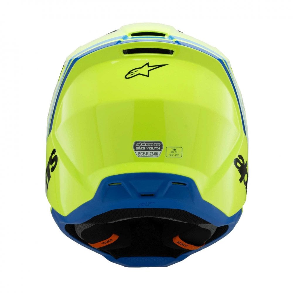 Alpinestars (MX26) Youth Helmet - S-M3 Radium ECE06 (Yellow Fluo/Black/Blue Gloss)