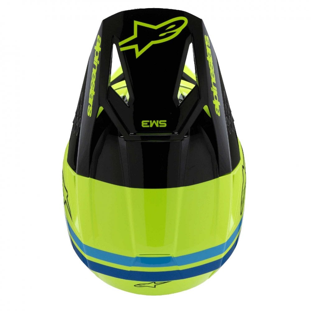 Alpinestars (MX26) Youth Helmet - S-M3 Radium ECE06 (Yellow Fluo/Black/Blue Gloss)