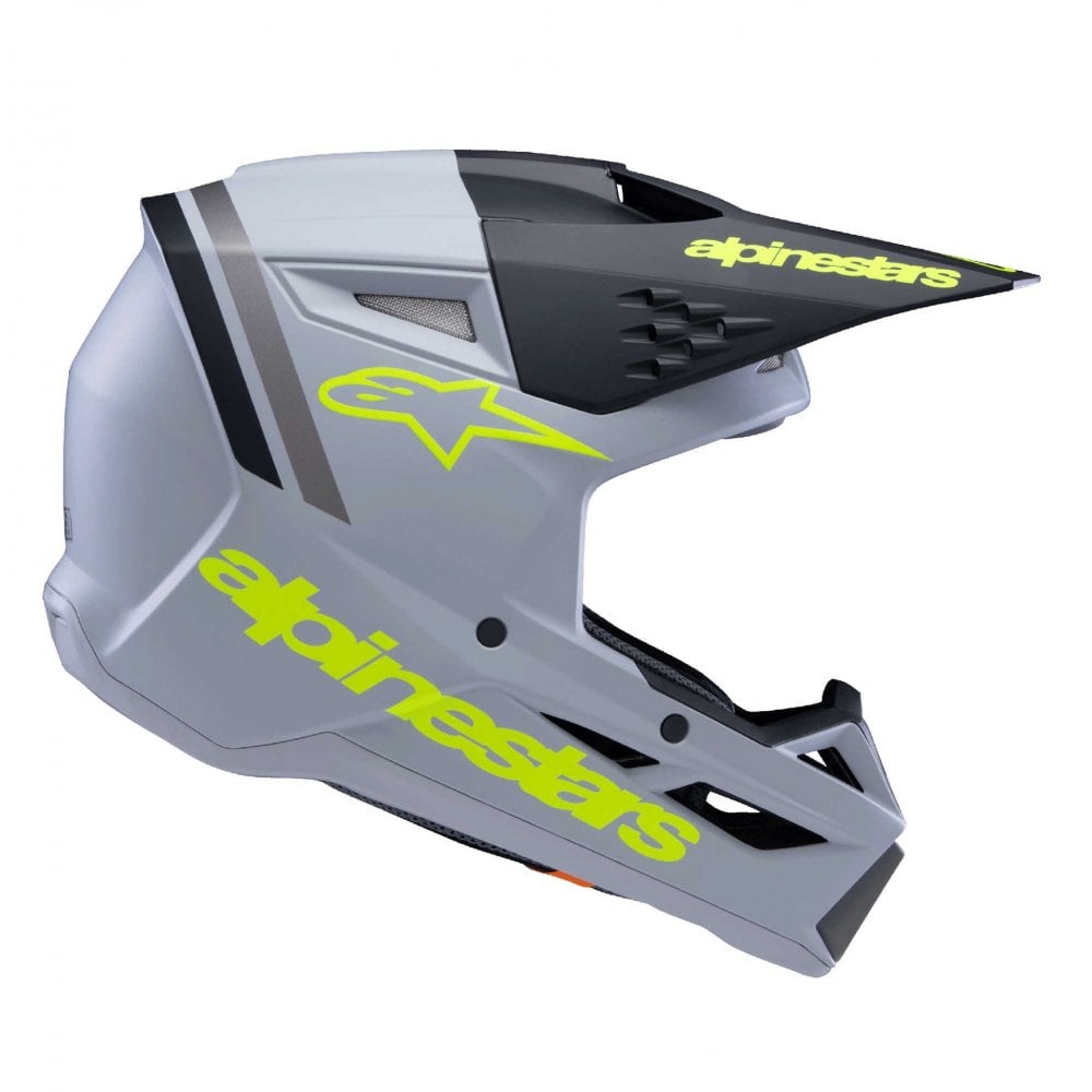 Alpinestars (SALE) Youth Helmet - S-M3 Radium ECE06 (Grey/Black/Yellow Fluo Matt)