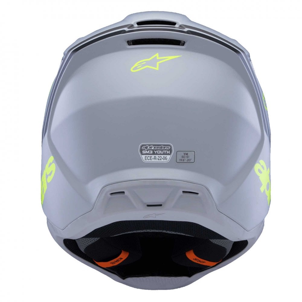 Alpinestars (SALE) Youth Helmet - S-M3 Radium ECE06 (Grey/Black/Yellow Fluo Matt)
