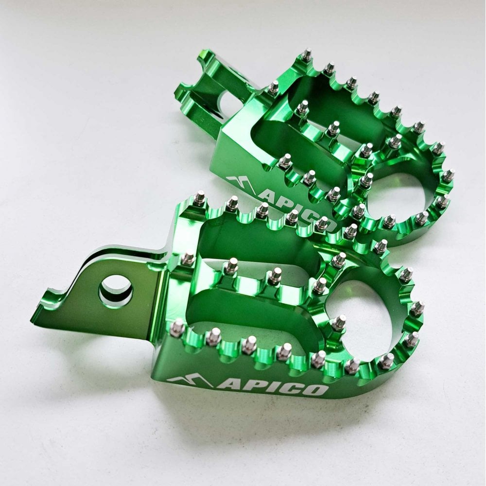 Apico - Foot Pegs - X-Treme - KXF250 06-26, KXF450 07-26, KXF250/450XC 21-26 - Green