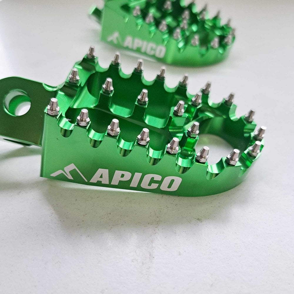 Apico - Foot Pegs - X-Treme - KXF250 06-26, KXF450 07-26, KXF250/450XC 21-26 - Green
