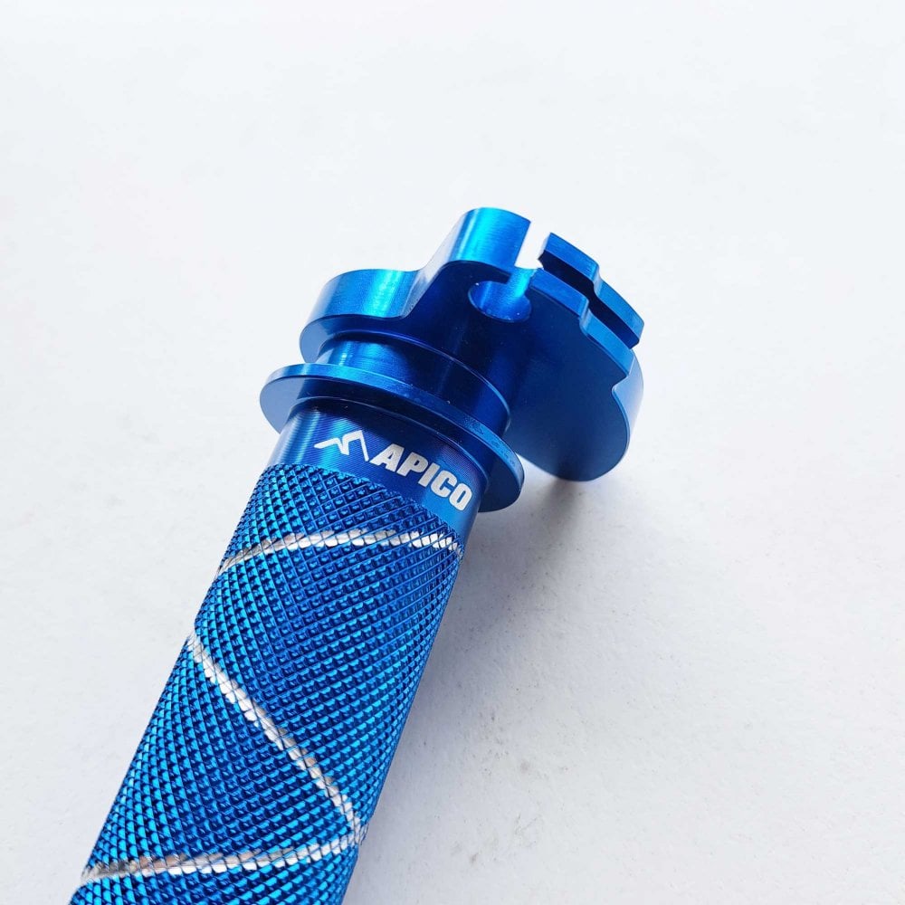 Apico - Throttle Tube - Aluminium w/Bearing - YZ65 18-26, YZ250 83-95, YZ490 83-90, WR250 91-96, WR500 92-93 - Blue