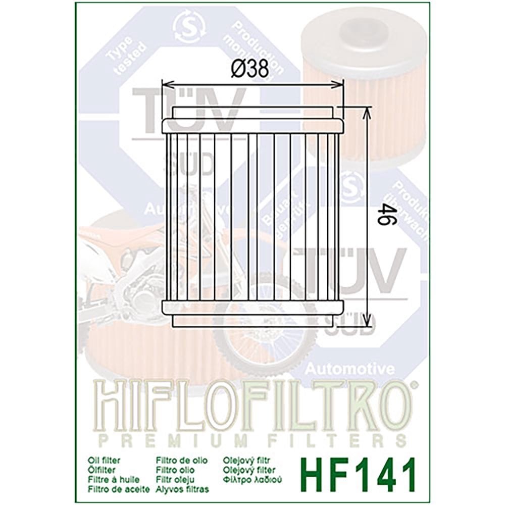 HiFlo Oil Filter - HF141 - YZF250 03-08, YZF450 03-08, WRF250/450 03-08, Beta 125 RR Enduro 10-19 & ATV YFZ450 04-06