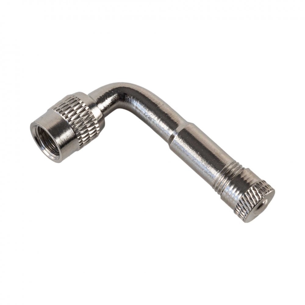 RIDERR Motorcycle Angled 90deg Tyre Valve - Easy Access for Pumping up (Silver)