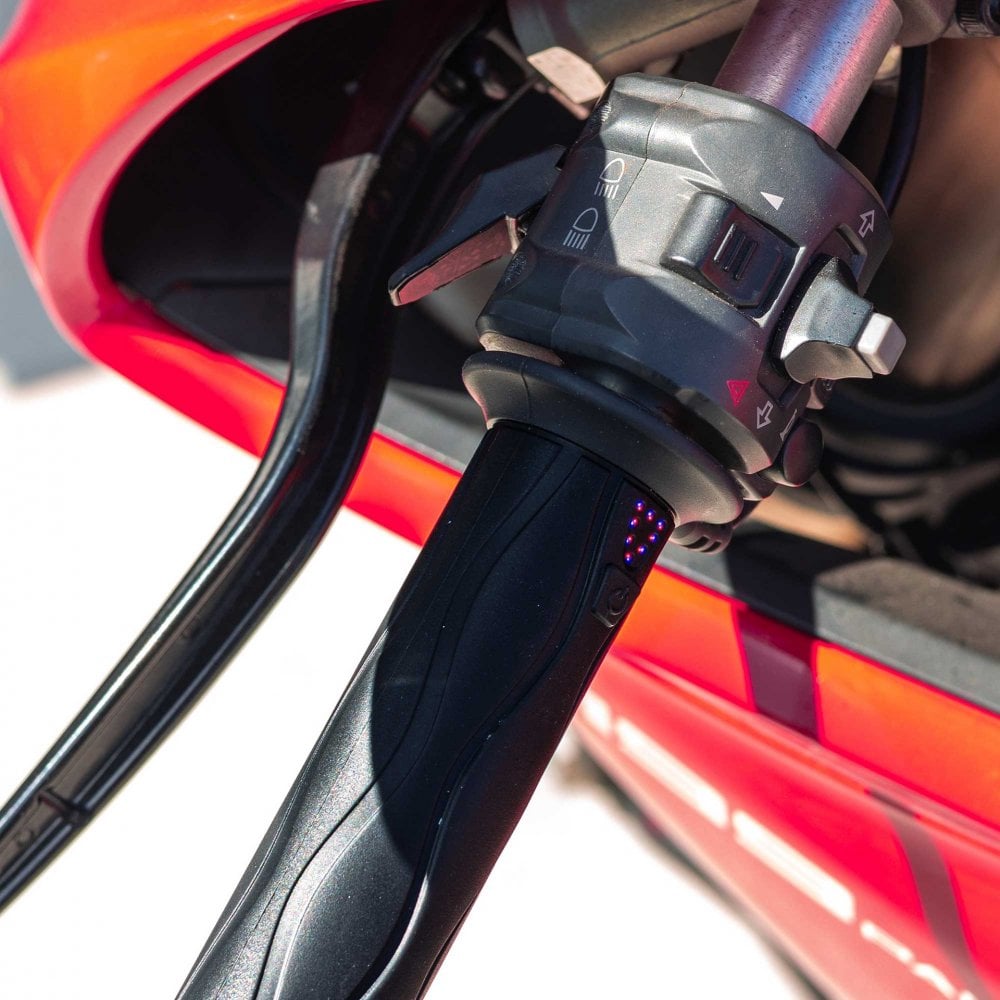 RIDERR Motorcycle Heated Grips - 12v | 5x Settings | inc Throttle tube and adaptors