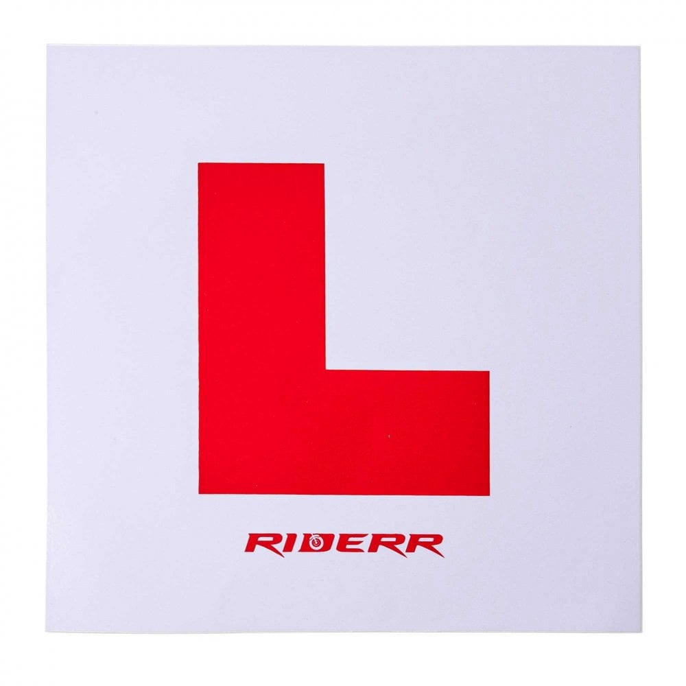 RIDERR Motorcycle L-Plates - Self adhesive Learner Plate