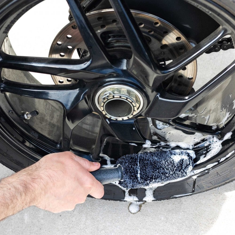 RIDERR Motorcycle MicroFibre Wheel Brush - Metal Free | Scratch Free Cleaning | Ideal for Motorcycles