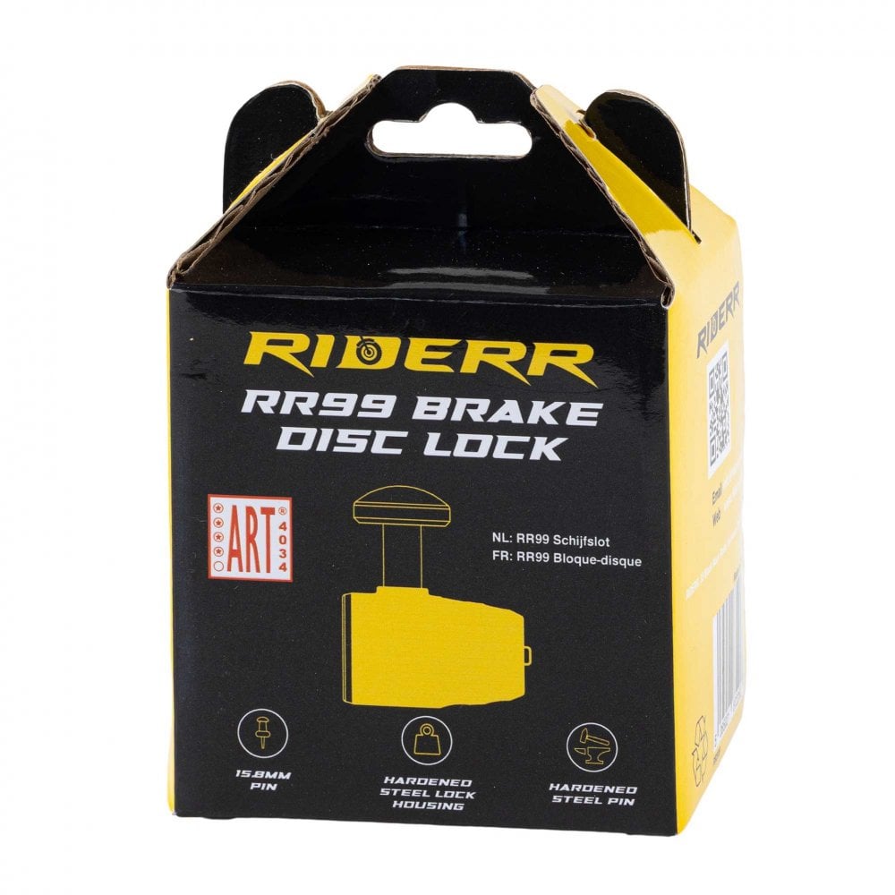 RIDERR Motorcycle RR99 Disc Lock 15.8mm Hardened Pin ART4 (Yellow Fluo)