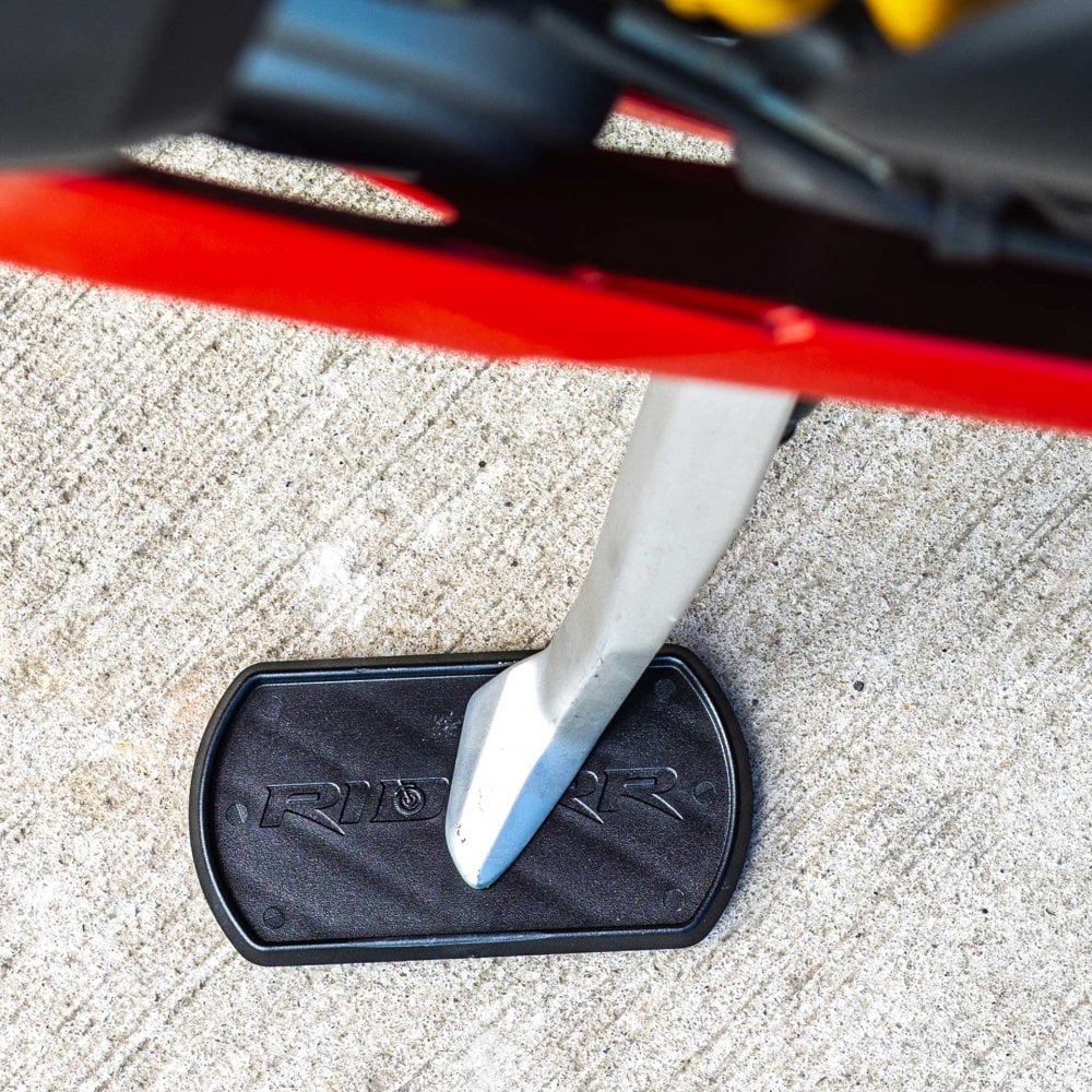 RIDERR Motorcycle Side Stand Plate - Lightweight ABS Plastic | 130x70mm | Spreads the Load Over Larger Area (Black)