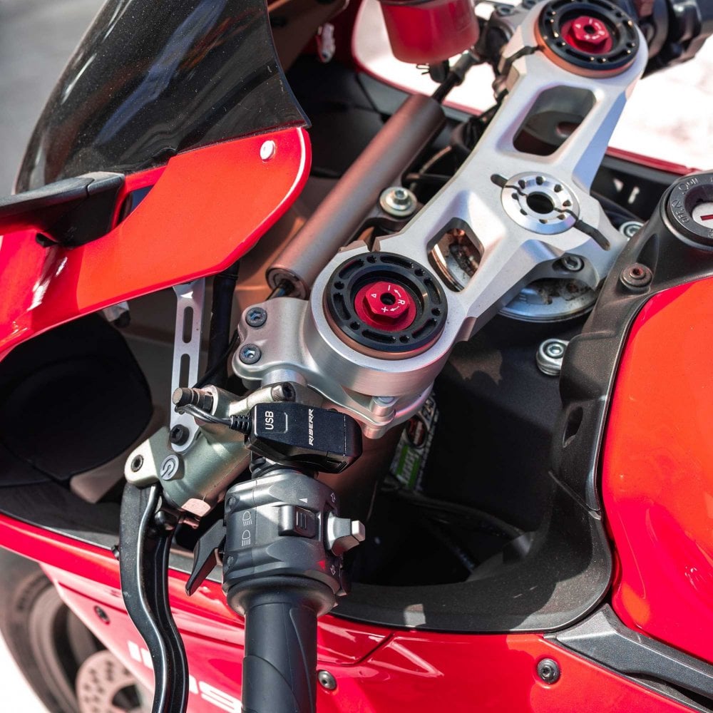 RIDERR Motorcycle USB Handlebar Charger - SAE Input to USB-A Output | 1.7m Cable | 5v 9v 12v | 3A 2A 1.5A