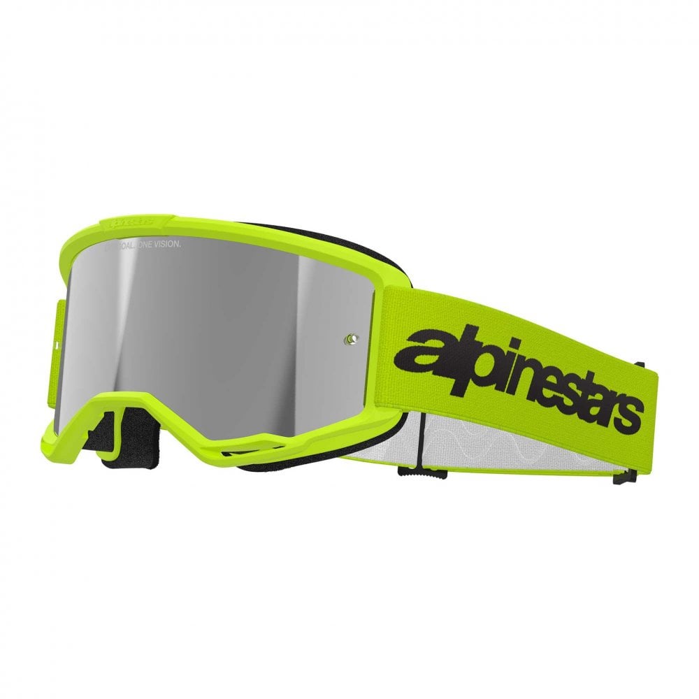 Alpinestars MX | MTB Vision 3 Goggles WORDMARK (Yellow Fluo) Mirror Silver Lens