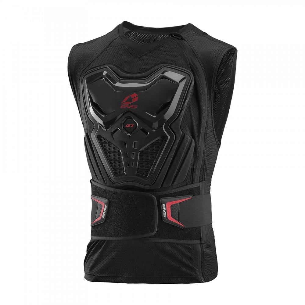 EVS Adult G7 Lite Ballistic MX | Enduro | MTB Armour Vest inc Kidney Belt (Black/Red)