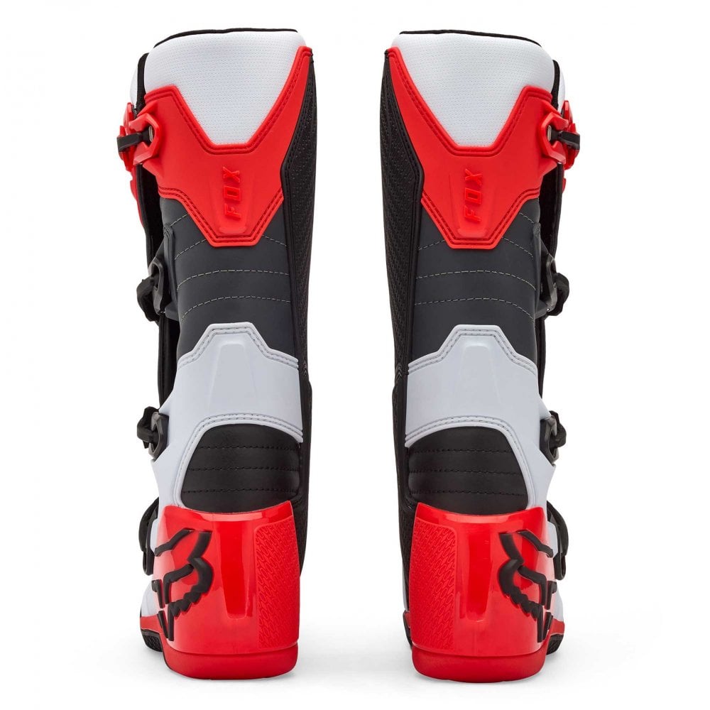 FOX Racing Motocross Boots - COMP (White/Fluo Red/Black)