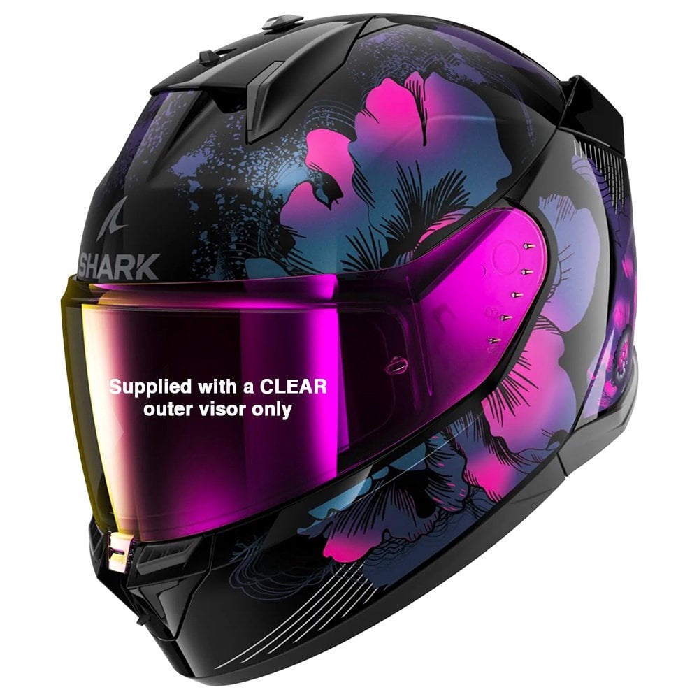 Shark (2025) Helmet - (2206) D-Skwal 3 Mayfer - Gloss Black/Purple/Pink (KVX)