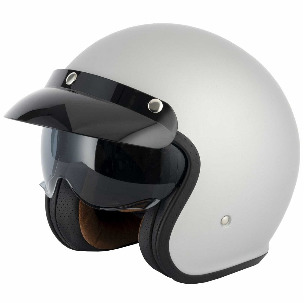 Vcan (2025) Helmet - H589 **With Peak** (Silver Matte)