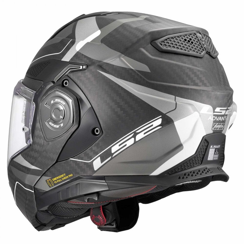LS2 Motorcycle Touring Flip Over Helmet - FF901 Advant X - C Horizon (Carbon/Silver Grey)