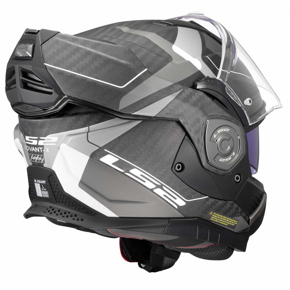 LS2 Motorcycle Touring Flip Over Helmet - FF901 Advant X - C Horizon (Carbon/Silver Grey)